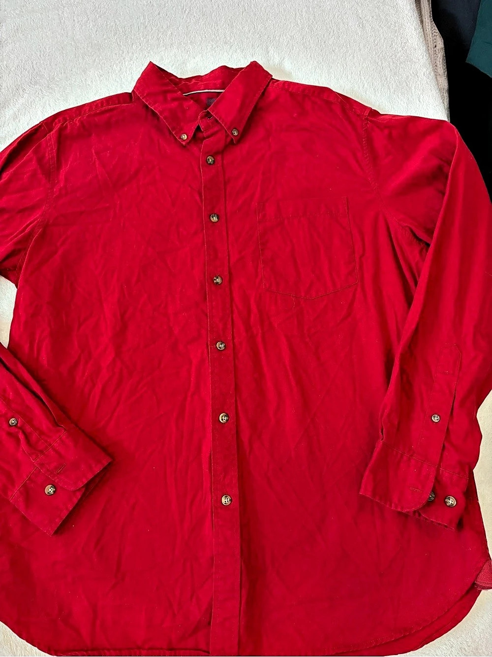 Faded Glory Men's Red Cotton Button Down Size Large #175